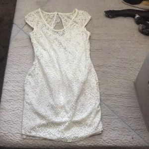 Lace white mini dress